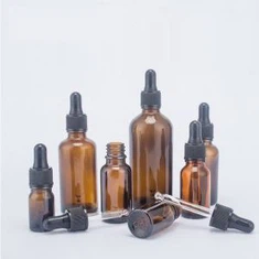 אמבר זכוכית טפטפת בקבוק